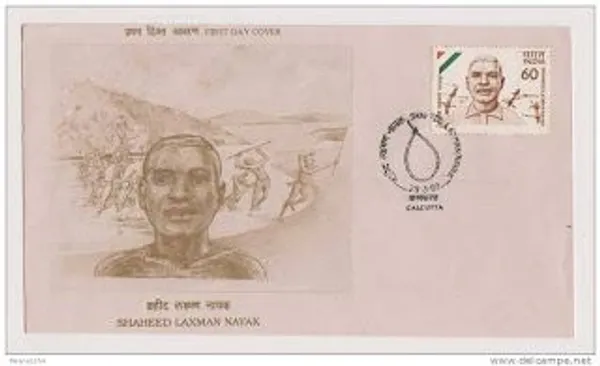 INDIA_-_FDC_-_1989_-_29_Mar_1989_Shaheed_Laxman_Nayak_(Tribal_Leader)_-_Pack_of_3