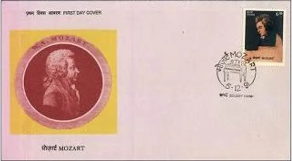 INDIA_-_FDC_-_1991_-_05_Dec_1991_Death_Bicentenary_of_Mozart_(Composer,_Austria)_-_Pack_of_2