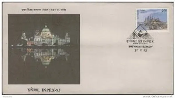 INDIA_-_FDC_-_1993_-_27_Dec_1993_inpex1993,_Indian_National_Philatelic_Exhibition,_Calcutta_Custom_House_Wharf_-_Pack_of_2