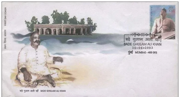 INDIA_-_FDC_-_2003_-_30_June_2003_Bade_Ghulam_Ali_Khan_(singer)_Birth_Centenary_-_Pack_of_2