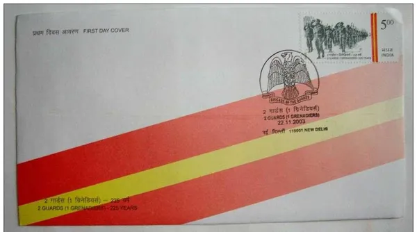 INDIA_-_FDC_-_2003_-_22_Nov_2003_2Nd_Guard_(1_Grenadiers)_225_Years_-_Pack_of_3