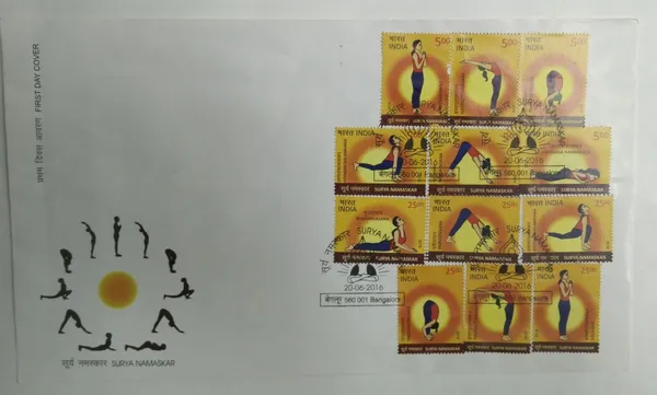 INDIA_-_FDC_-_2016_-_20_June_2016_Surya_Namaskar_Yoga_Exercises