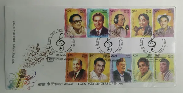 INDIA_-_FDC_-_2016_-_30_Dec_2016_Legendary_Singers_Of_India