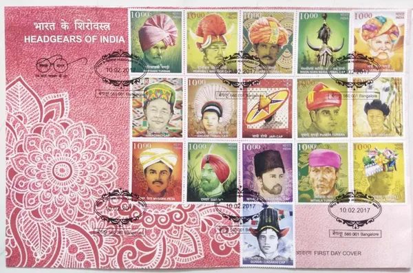 INDIA_-_FDC_-_10-02-2017_-_Headgears_Of_India
