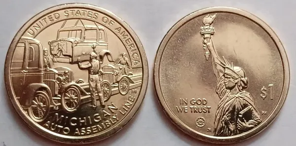 United_States_-_American_Innovation_1_$_Coin_-MICHIGAN_-AUTO_ASSEMBLY_LINE_2025_D_MINT_UNC