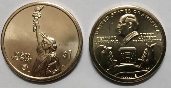 United_States_Innovation_Dollar_coin-_Direct_Current_Defibrillator-BERNARD_LOWN_2024_D_Mint_UNC