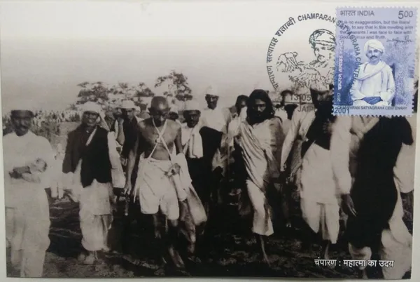 Champaran_Satyagraha_Centenary_Maximum_Card._Collectible_item_(Stamp_issue:_2017;_face_value:)_-_Pack_of_3