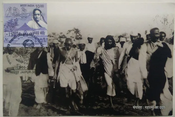 Champaran_Satyagraha_Centenary_Maximum_Card._Collectible_item_(Stamp_issue:_2017;_face_value:_)_-_Pack_of_3