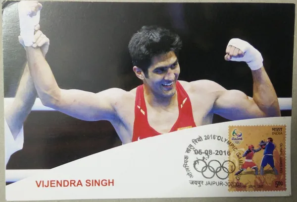 Vijendra_Singh_Maximum_Card_(Stamp_issue:_2016;_face_value:)_-_Pack_of_3
