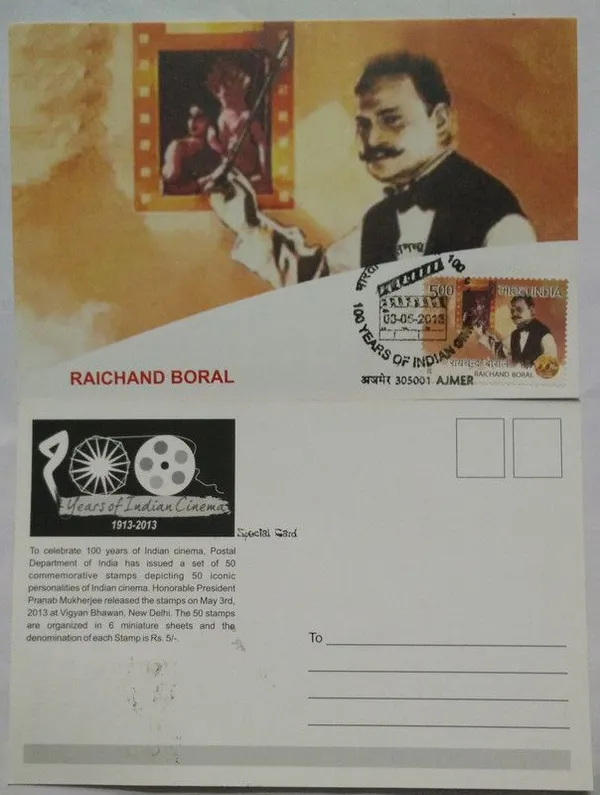 Raichand_Boral_(100_Years_Of_Indian_Cinema)_Maximum_Card_-_Pack_of_3