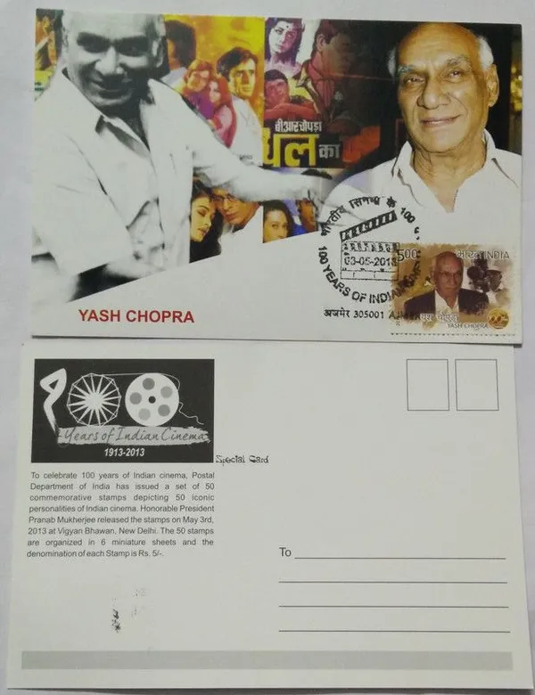 Yash_Chopra_(100_Years_of_Indian_Cinema)_Maximum_Card_-_Pack_of_3