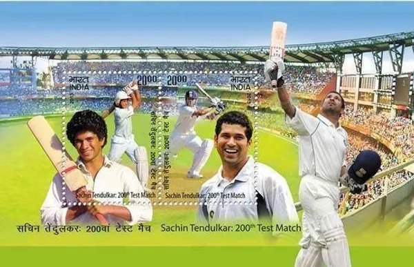 India_-_2013_Sachin_Tendulkar_Miniature_Sheet_-_Stamp_-_MNH_-_Pack_of_2