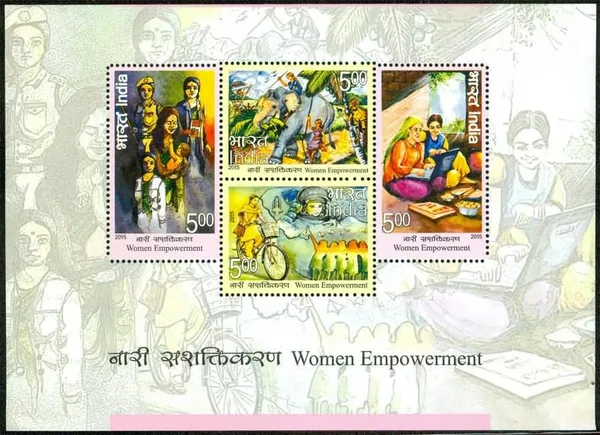 India_-_Women_Empowerment_-_2015_(Indian_Miniature_Sheets)_-_Stamp_-_MNH