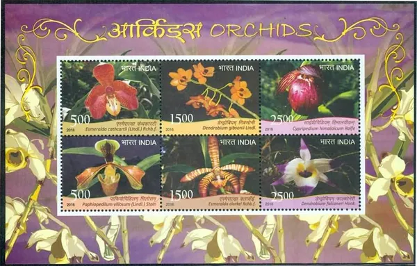 India_-_Orchids_-_2016_(Indian_Miniature_Sheets)_-_Stamp_-_MNH
