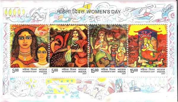 India_-_Womens_Day_-_2007_(Indian_Miniature_Sheets)_-_Stamp_-_MNH