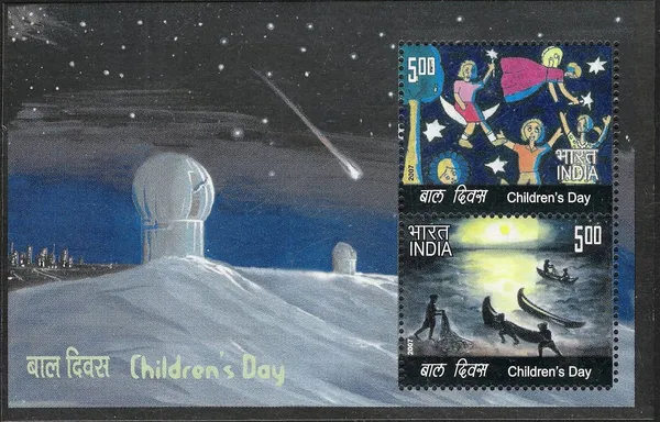 India_-_Childrens_Day_2007_(Indian_Miniature_Sheets)_-_Stamp_-_MNH_-_Pack_of_2