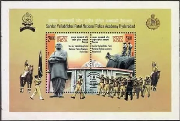 India_-_Sardar_Vallabhbhai_Patel_National_Police_Academy_Hyderabad_-_2008_(Indian_Miniature_Sheets)_-_Stamp_-_MNH_-_Pack_of_2