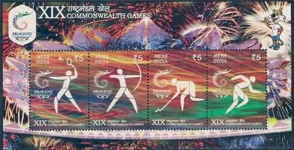 India_-_XIX_Commonwealth_Games,_Delhi_2010_(Indian_Miniature_Sheets)_-_Stamp_-_MNH