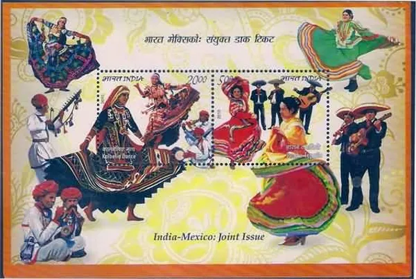 India_Mexico_Joint_Issue_-_2010_(Indian_Miniature_Sheets)_-_Stamp_-_MNH_-_Pack_of_2