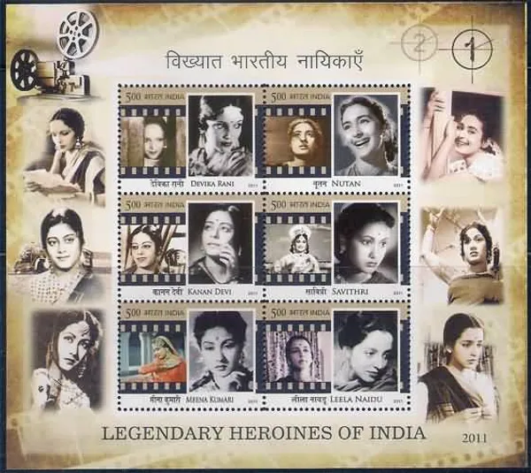 India_-_Legendary_Heroines_of_India_6_-_2011_(Indian_Miniature_Sheets)_-_Stamp_-_MNH