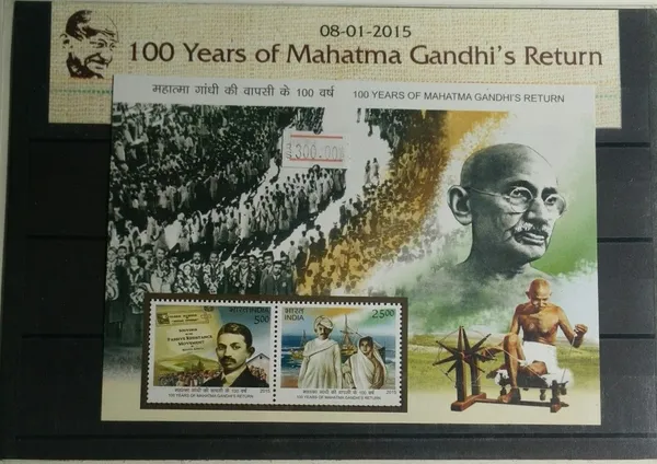 India_-_2015_-_100_Years_of_Mahatma_Gandhis_Return_Presentation_Pack_-_Stamp_-_MNH
