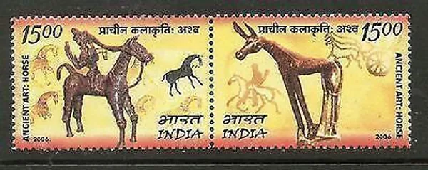 India_-_2006_-_Indo-Mongolia_(Indian_Se-Tenants)_-_Stamp_-_MNH_(Face_value:_)_-_Pack_of_2