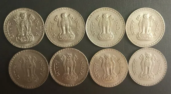 India_-_1973,_1976-1982_-_Republic_Coins_Set_Total_Number_Of_Coins_8_UNC