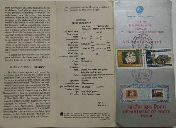 India_-_SBR_-_1987_-_89_International_Stamp_Exhibition_-_Pack_of_2