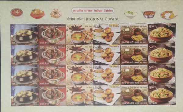 India_-_Indian_Cuisine_Regional_Cuisine_(Sheetlets)_-_Stamp_-_MNH