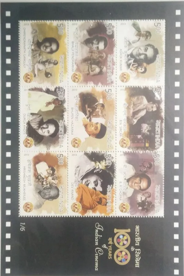 India_-_100_Years_of_Cinema_(Sheetlets)_-_Stamp_-_MNH