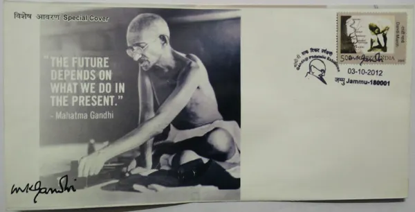 INDIA_-_Special_Cover_-_03-10-2012_-_The_Future_depends_on_what_we_do_in_the_present_-_Pack_of_2