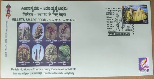 INDIA_-_Special_Cover_-_07-01-2024_-_Millets_Smart_Food_-For_Better_Health_-_Pack_of_3