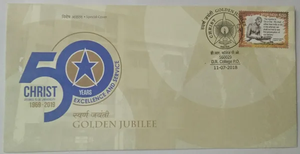 INDIA_-_Special_Cover_-_11-07-2018_-_Christ_Golden_Jubilee_-_Pack_of_3