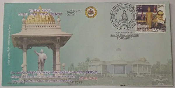 INDIA_-_Special_Cover_-_25-03-2018_-_Unveiling_Marble_Statue_of_Dr._B_R_Ambedkar_-_Pack_of_3