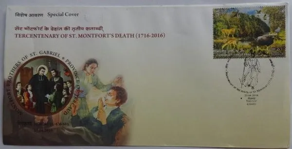 INDIA_-_Special_Cover_-_25-04-2016_-_Tercentenary_of_St._Montforts_Death_-_Pack_of_3