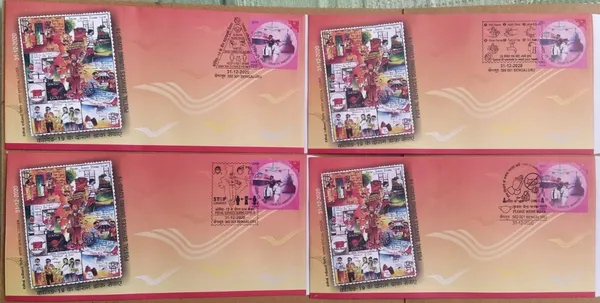 INDIA_-_Special_Cover_-_31-12-2021_-_Postal_Services_During_Covid-19_(Set_Of_4)