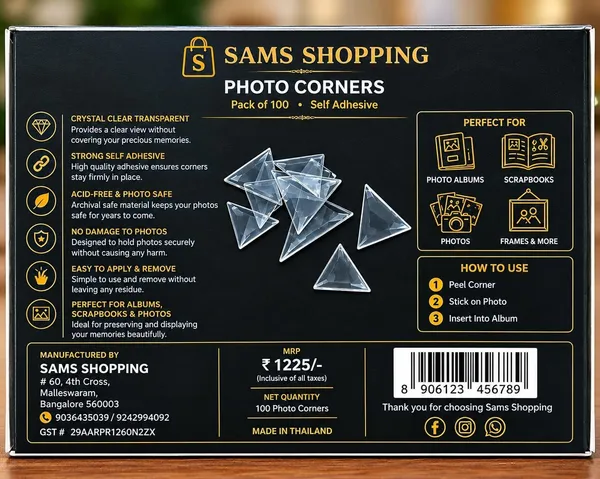 Sams_Shopping_Transparent_Self-Adhesive_Photo_Corners_-_Pack_of_100