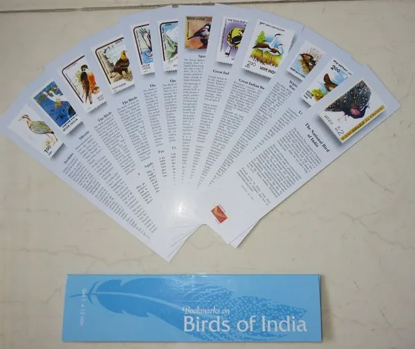 India_-_Bookmarks_Depicting_Stamps_Birds_of_India_Theme-Set_1._Collectible_item