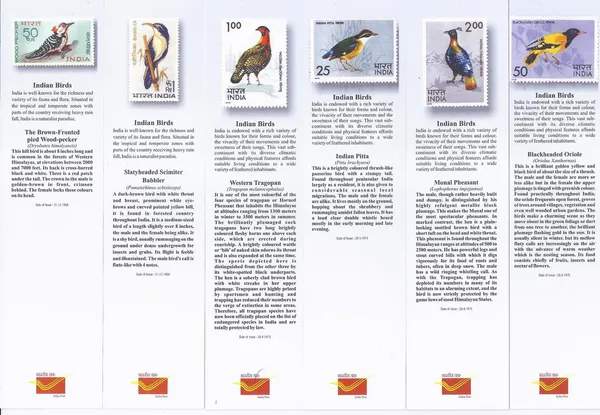 India_-_Bookmarks_Depicting_Stamps_Birds_of_India_Theme-Set_1._Collectible_item