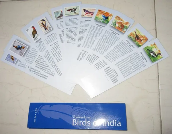 India_-_Bookmarks_Depicting_Stamps_Birds_of_India_Theme-Set_2._Collectible_item