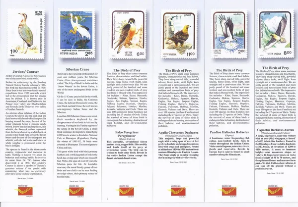 India_-_Bookmarks_Depicting_Stamps_Birds_of_India_Theme-Set_2._Collectible_item