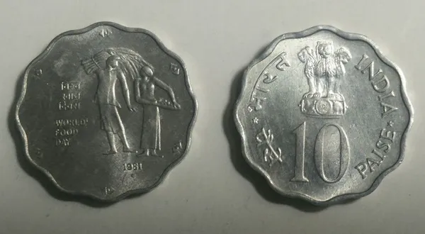 India_-_1981_-_10_Paise_-_World_Food_Day_(F.A.O_Series)_-_1_No-_UNC_-_Pack_of_2