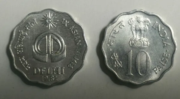 India_-_1982_-_10_Paise_-_IX_Asian_Games_-_1_No-_UNC_-_Pack_of_2