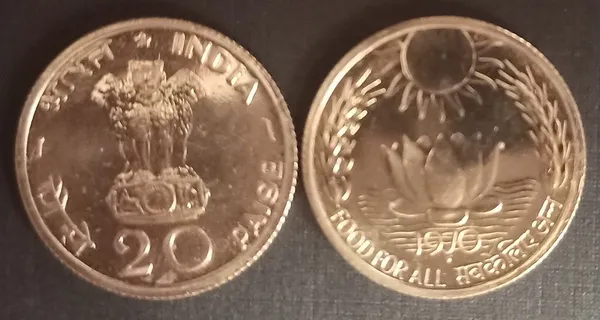 India_-_1970_-_20_Paise_-_Sun_Lotus_-_1_No_-_Proof