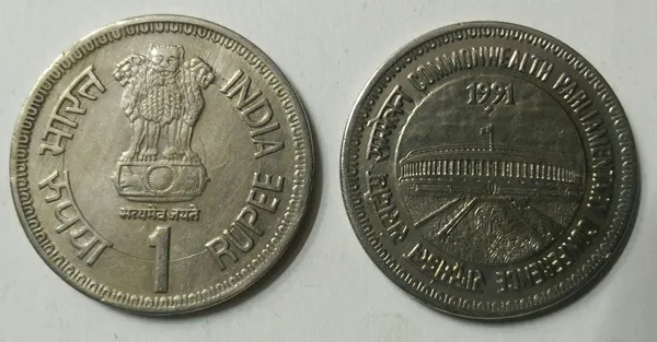 India_-_1991_-_1_Rupee_-_COMMONWEALTH_PARLIAMENTARY_CONFERENCE-_1_No_-_UNC