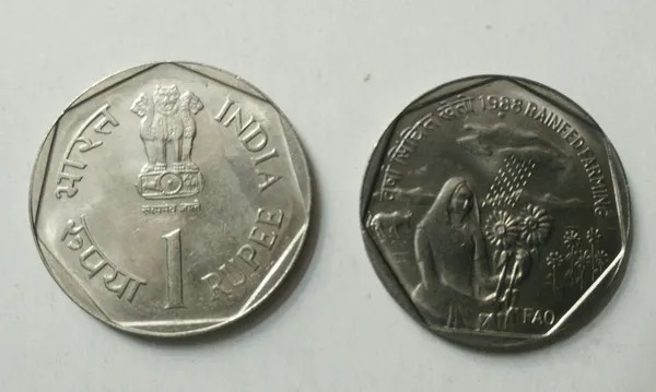 India_-_1988_-_1_Rupee_-_RAINFED_FARMING_F_A_O_Series-_1_No_-_UNC