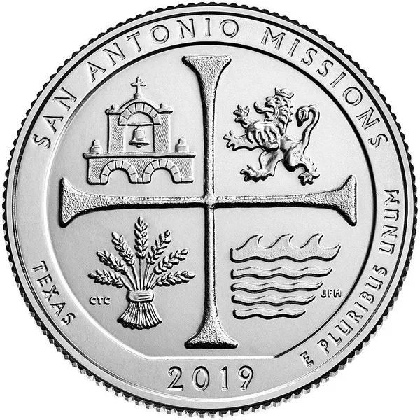 United_States_-_2019_San_Antonio_Missions_National_Historical_Park_(Texas)_Quarter_Coin_Brilliant_Uncirculated