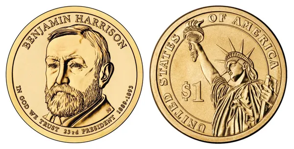 United_States_23th_President_One_Dollar_-_Benjamin_Harrison_(1889-1893)_UNC_1Quantity