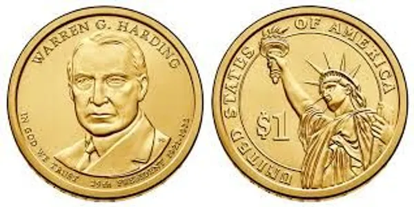 United_States_29th_President_One_Dollar_-_Warren_Harding_(1921-1923)_UNC_1Quantity