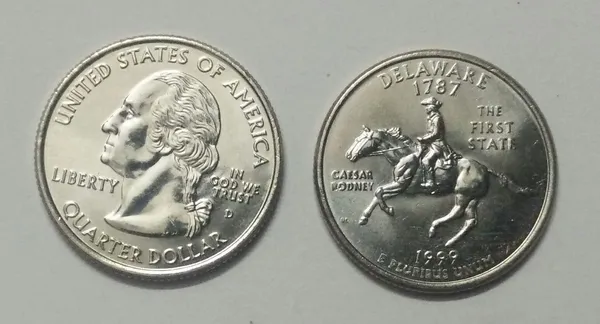 United_States_Quarter_Dollar_Delaware_State_1_Coin_(#_1/50)_UNC_-_Pack_of_2